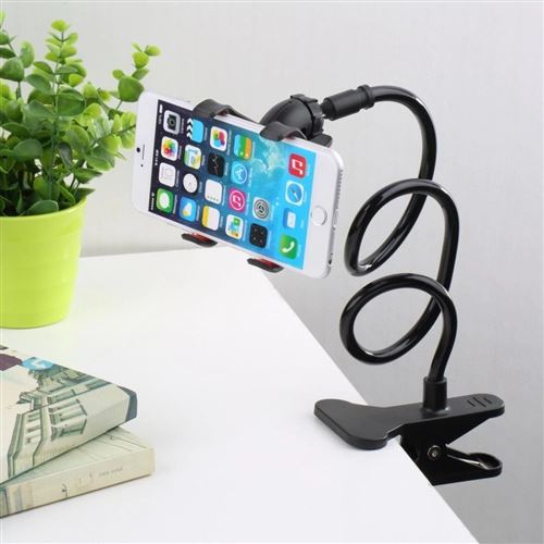 Support Bureau Lazy pour ASUS ZenFone Selfie Smartphone Pince Clip Universel Flexible Reglable (NOIR)