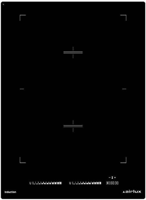 Airlux ATI42BBK - Table de cuisson à induction - 2 plaques de cuisson - Niche - largeur : 36 cm - profondeur : 49 cm - noir