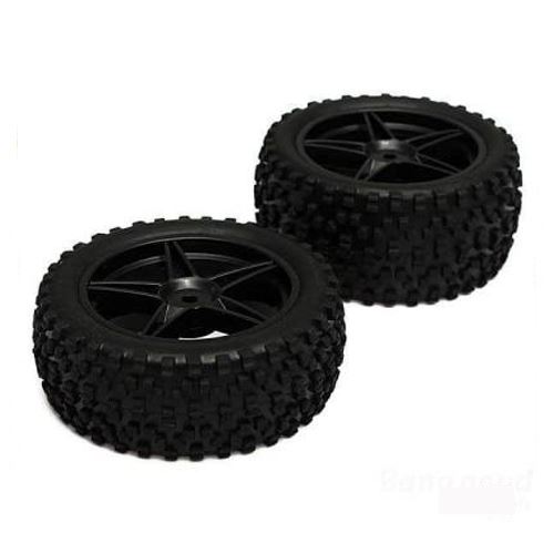 jeu de 2 roues avant complètes - pneus et jantes pour buggy xstr et booster - amewi
