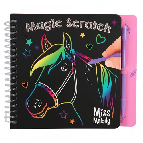 Miss Melody scratchbook Mini Magic filles 15,3 cm papier noir