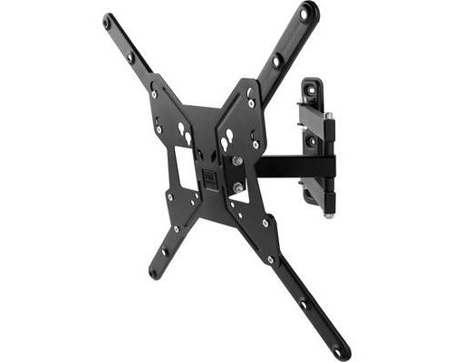 Support plat SMART de One For All, orientable à 180° et inclinable - Fixation murale - Écrans de 32 à 55 pouces - Tous types de téléviseurs - Noir - WM2451