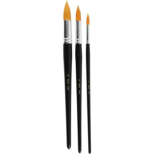 Creotime pinceaux noirs ronds 3 pièces (8-12-18)