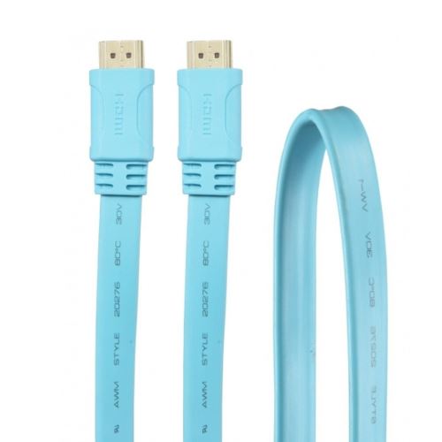 Cable hdmi v1.4 plano 1.8m 24k celeste #5498