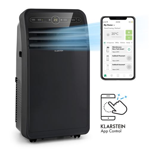 Climatiseur Mobile Klarstein Metrobreeze New York Smart 12K 12 000 Btu / 3,5 Kw Eec A Télécommande