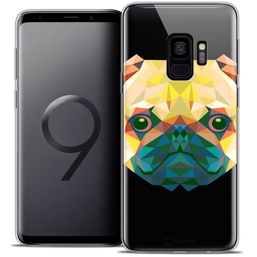 Coque Crystal Gel Samsung Galaxy S9 (5.8 ) Extra Fine Polygon Animals - Chien