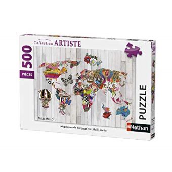 Puzzle 500 pièces Nathan Mappemonde baroque