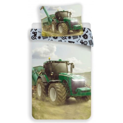 Tracteur Vert - Parure de Lit - Housse de couette Coton