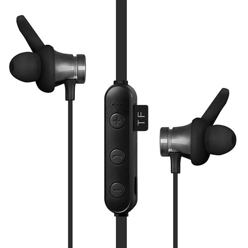 Écouteurs Sport Bluetooth Étanche Embouts Intra-auriculaires Magnétiques Noir