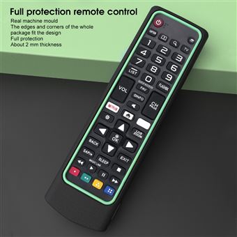 Housse de Protection pour Télécommande TV en Silicone pour LG AKB RM -  L1162 - Noir Vert Fluorescent - Accessoire TV vidéo