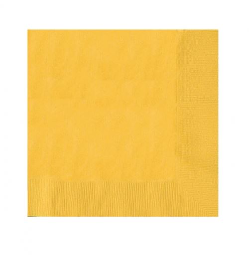 Amscan serviettes de table jaune 25 x 25 cm 50 pièces
