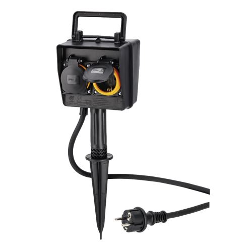 Hama Prise pour le jardin, 2 compartiments, avec piquet et programmateur