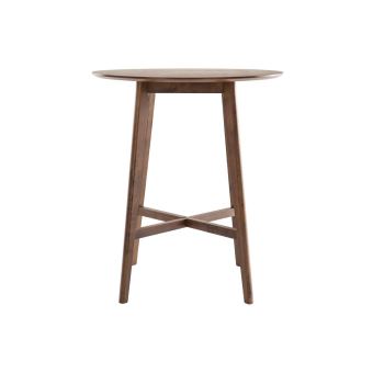 10 Sur Table De Bar Design Ronde Bois Noyer Demory Achat Prix