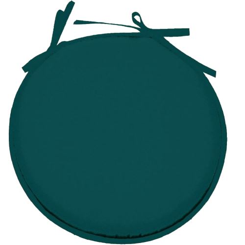 Galette de chaise Bleu Canard ronde en polyester