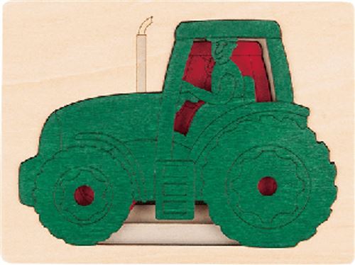 Hape casse-tête en forme de bois Cinq tracteurs juniors vierges 6-pièces