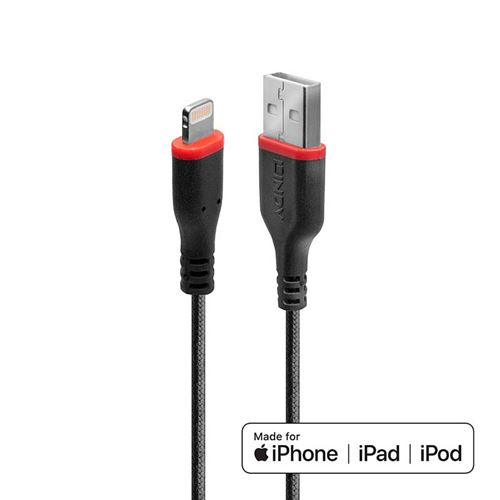 LINDY Câble de charge haute résistance USB Type A vers Lightning, 0.5m