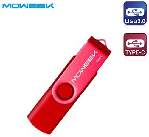 Cle USB 64 Go 3.0 pour Smartphones et Tablettes Android Type-C (OTG) (64 Go, Rouge)