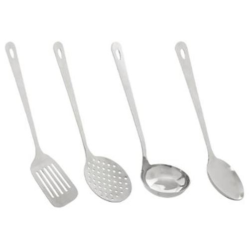 Lot de 4 Ustensiles de Cuisine Inox 33cm Argent