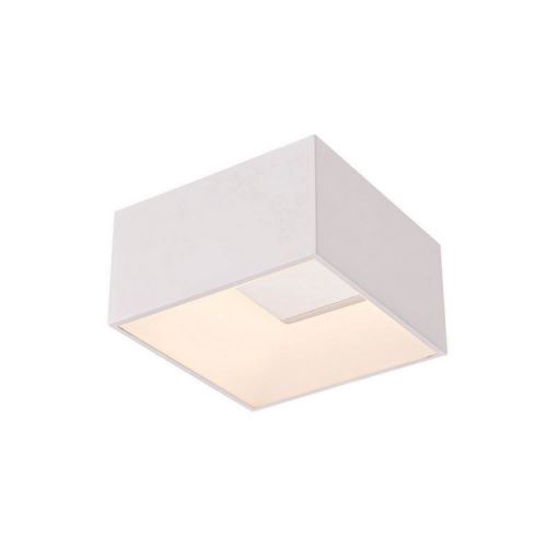 HOMEMANIA Lampe de Plafond Dizayn Plafonnier - Carrée - Murale - Blanc en Métal, 23 x 23 x 13 cm, 1 x Bande de LED x 3W, 1890LM, 4000K Lumière Blanc Naturel