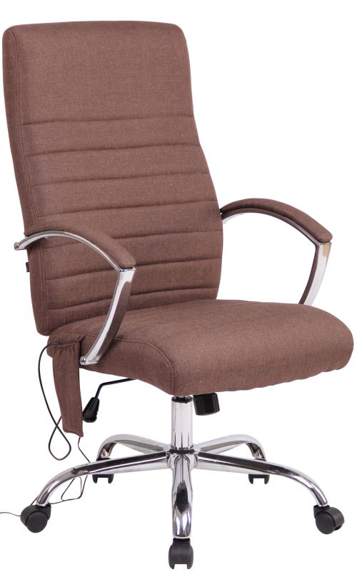 Chaise de Bureau Valais en Tissu avec Fonction de Massage - Couleur Marron
