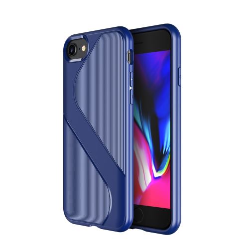 Coque en TPU anti-chute en forme de s bleu pour votre Apple iPhone 8/7 4.7 pouces