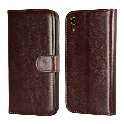 Etui en PU café détachable 2 en 1 pour votre Apple iPhone XR 6.1 inch