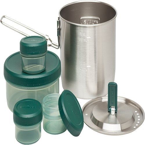 Stanley - adventure - cuisiner er conserver kit de camping - acier inoxydable - vert (steel green) - 0,9 l