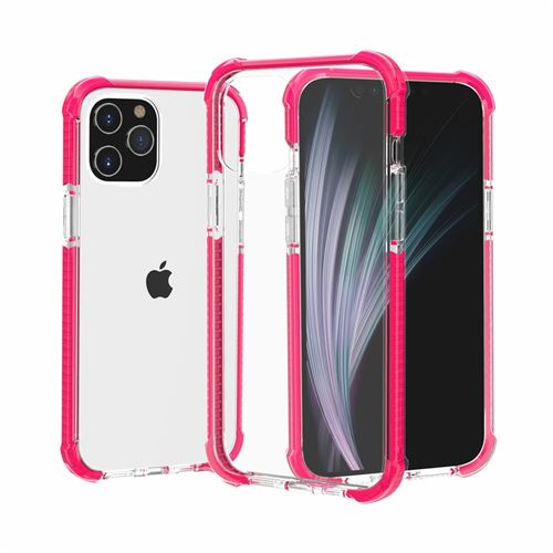 Coque en TPU hybride anti-chute à coussin d'air rose pour votre Apple iPhone 12 Pro Max 6.7 pouces