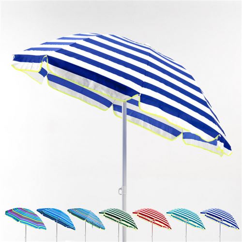 Beachline - Parasol de plage 200 cm portable coton Taormina, Couleur: Motif la Mer 7