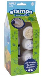 Boite tampons effaçables animaux marins 3 unités