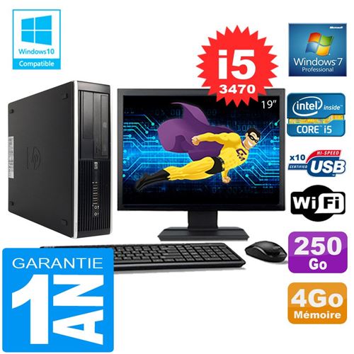 Pc hp compaq 8300 sff core i5-3470 ram 4go disque 250 go wifi w7 ecran 19' État correct - Hewlett-Packard reconditionné disponible sur Fnac
