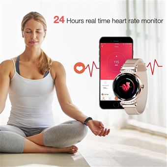 Montre Connectée Findtime Pour Femme - Podomètre, Tension, Rythme Cardiaque & Suivi Sommeil