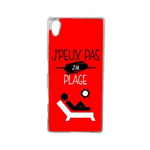 Coque j peux pas j ai plage 9 compatible sony xperia z5 transparent