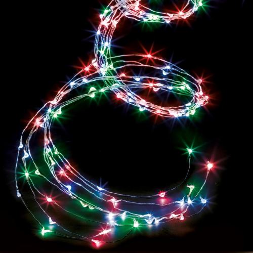 Guirlande lumineuse 400 micro led - cascade sur 2.5 m -multicolore