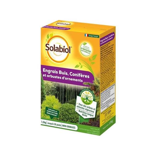 SOLABIOL SOCONY15 Engrais Coniferes Et Arbustes Dornement - 1,5 Kg