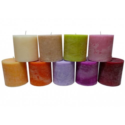Bougie de Cire Parfumée Fruitée ou Florale Cylindrique pour Photophores ou à Poser 10x10x10cm