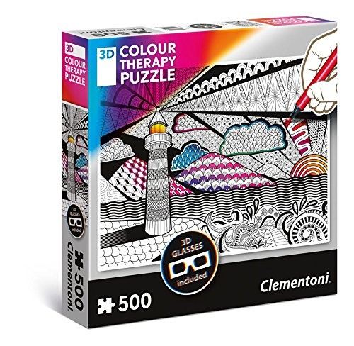 Puzzle 500 pièces 3d : colour therapy puzzle : phare clementoni
