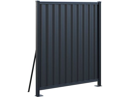 clôture acier claude - 158 x 180 cm - gris foncé
