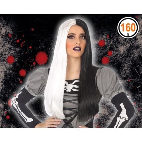 Perruque halloween adultes femmes - noir et blanc atosa 39824
