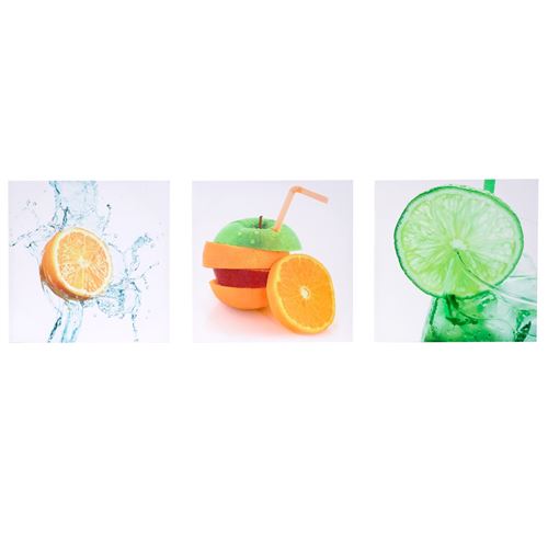 toile de d&eacute;coration murale T376 3 parties 150x50cm Fruits 
