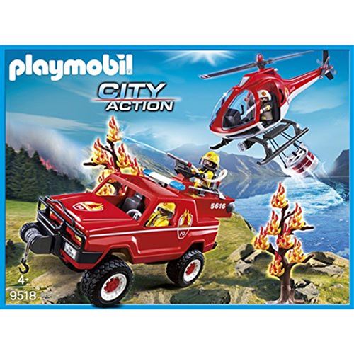 Playmobil 9518 L'Équipe De Pompiers Des Feux De Forêt