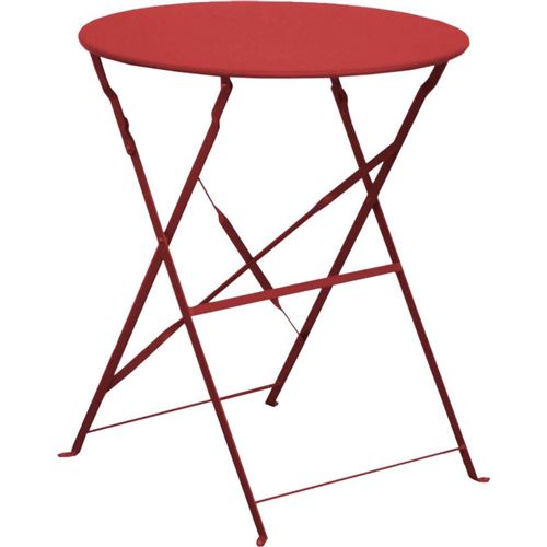 Alizé - Table ronde en acier 60 cm Cuba rouge