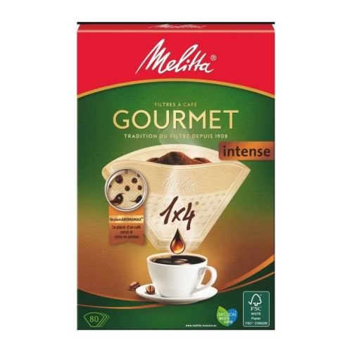 melitta 80 filtres a café gourmet intense 1x4