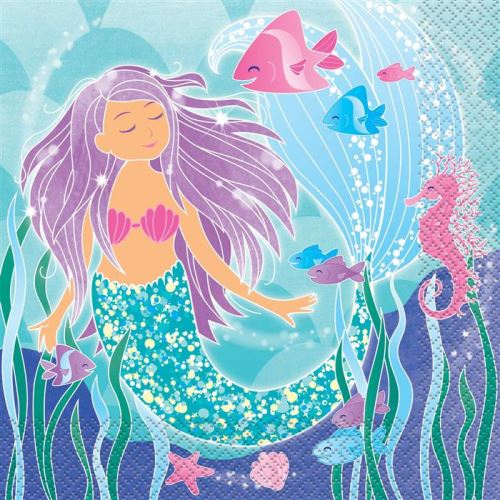 Haza Original serviettes de table sirène 16 pièces