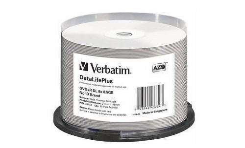 Verbatim DataLifePlus Professional - 50 x DVD+R DL - 8.5 Go 8x - surface imprimable thermique large - spindle