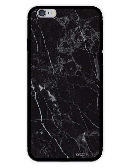 Coque pour iPhone 6/6S rigide transparente Marbre noir Ecriture Tendance et Design [Evetane®]
