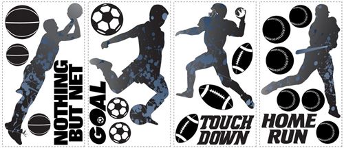RoomMates stickers muraux vinyle sport 23 pièces