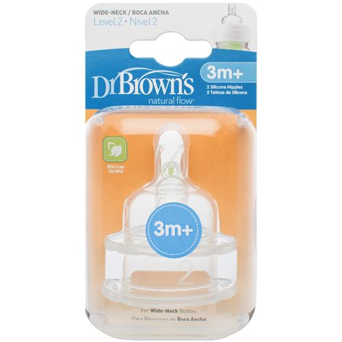 Dr Brown's Lot de 2 Tétines 3m+ Niveau 2