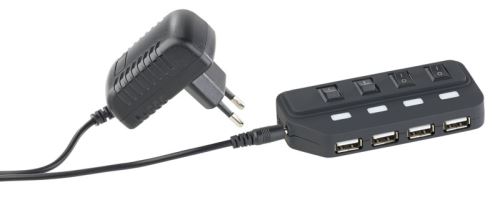 Hub USB 2.0 à 4 ports avec interrupteurs