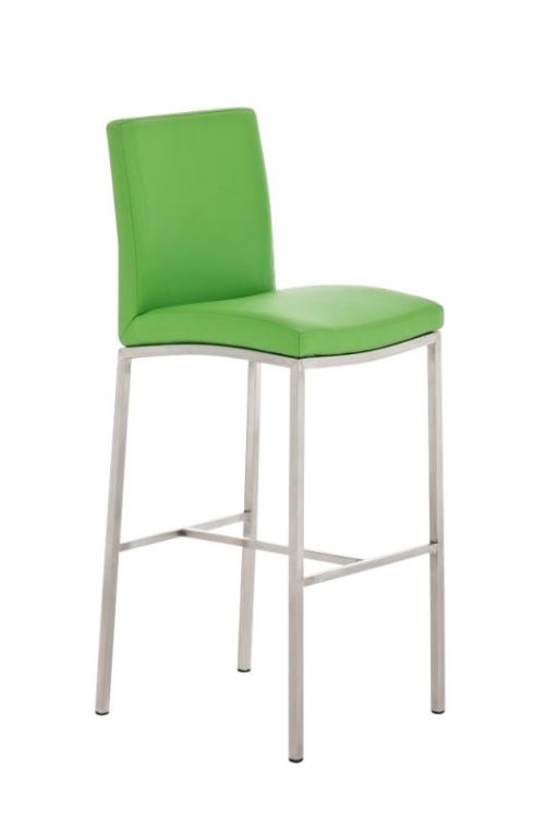 Tabouret de bar Freeport en Similicuir - Chaise haute avec Repose-pieds - Piètement Métal - Couleur Vert