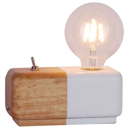 Lampe jane bois finition nature-blanc sampa helios 553081b